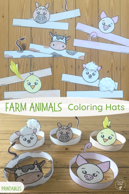 farm animal coloring hats farm animal coloring hats