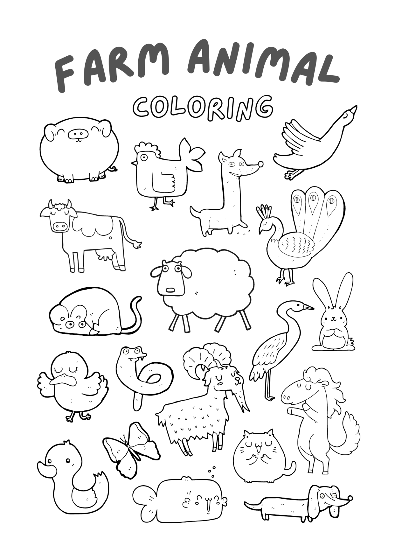 Farm Animal Coloring Sheets Pdf At Genharlemblog Blog