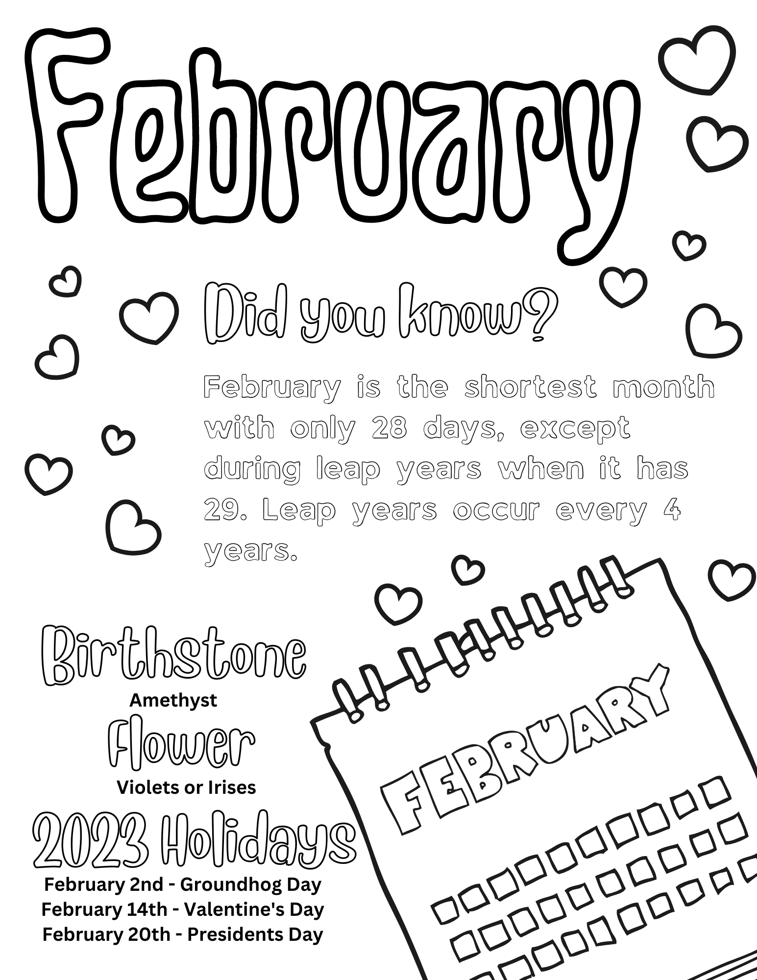 February Coloring Pages Free Printable Printable Coloring Pages Free 