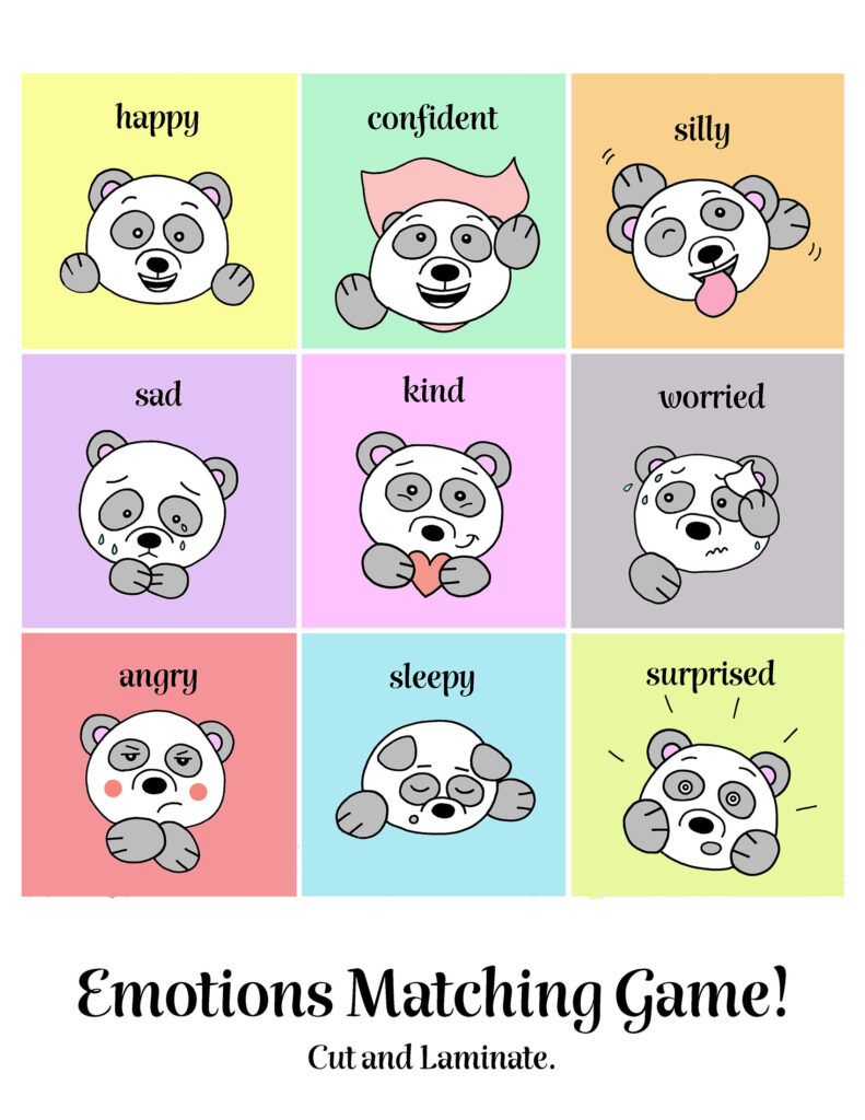 Feelings Matching Game Printable