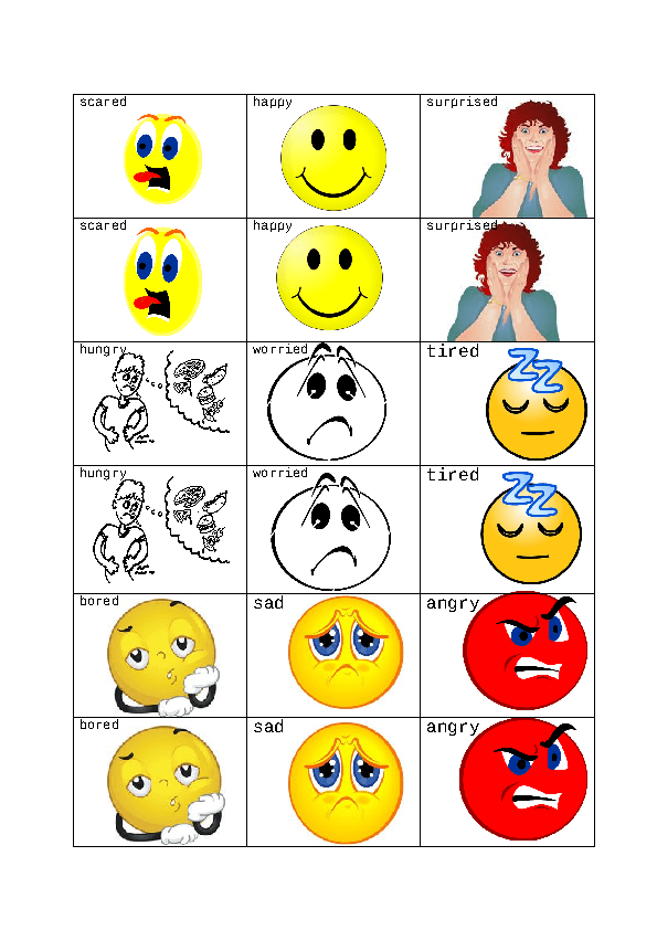 Feelings Matching Game Printable