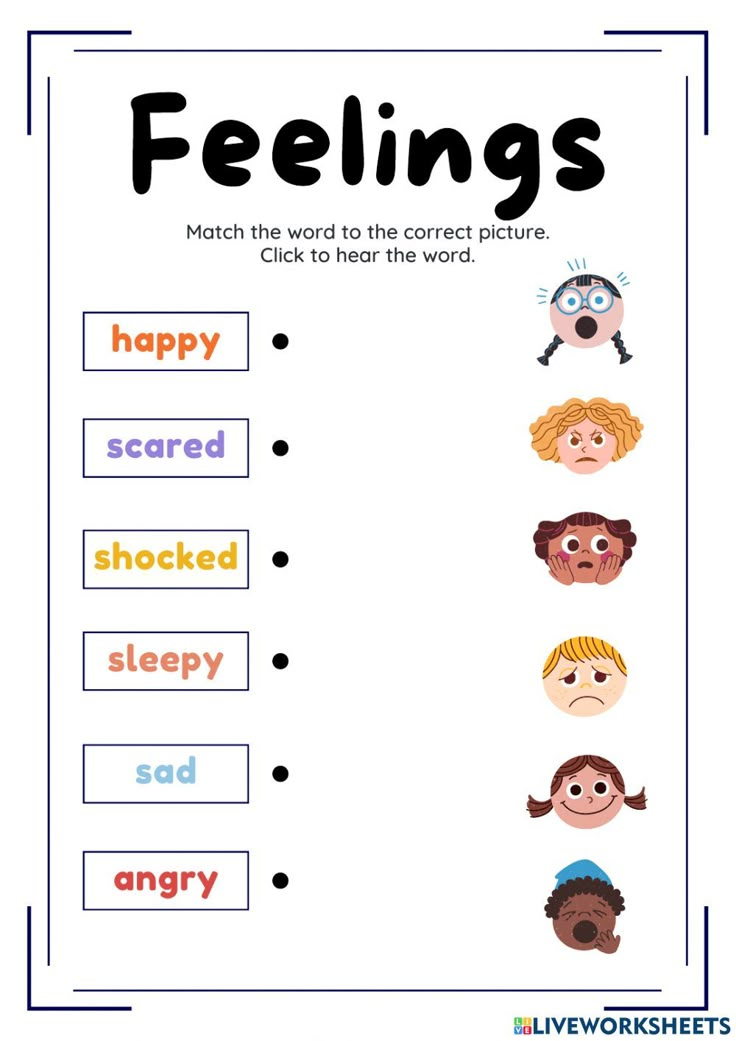 Feelings Worksheet For Kids Printable