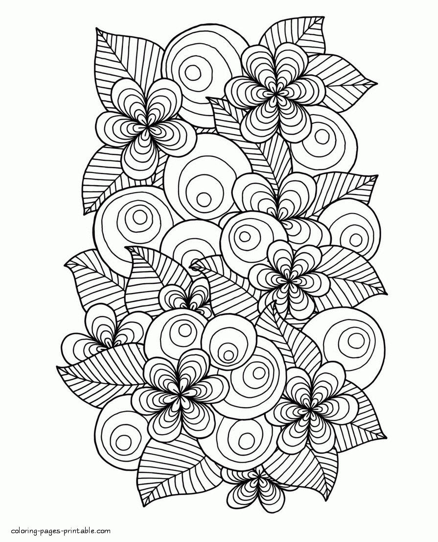 Flowers Coloring Sheets Free Printable For Adults COLORING PAGES 