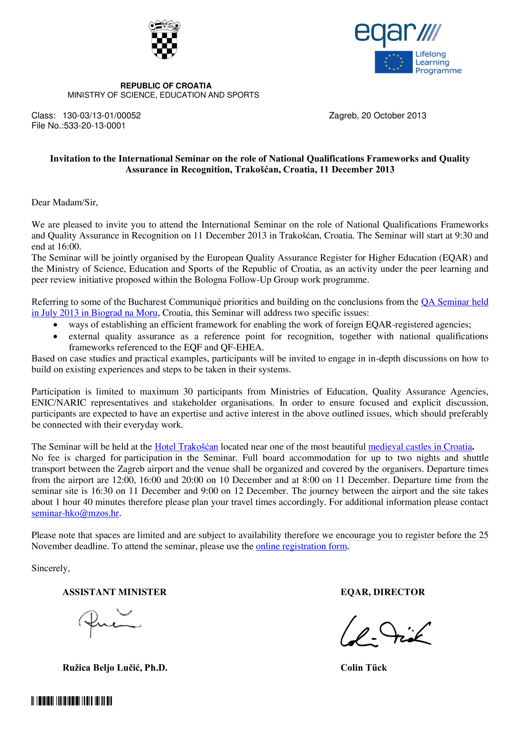 Formal Invitation Letter Sample For Seminar