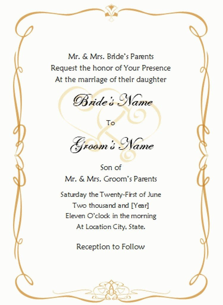 Formal Invitation Template Blank