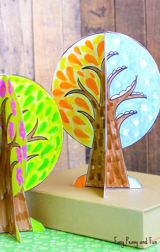 Four Seasons Tree Craft With Template Easy Peasy And Fun