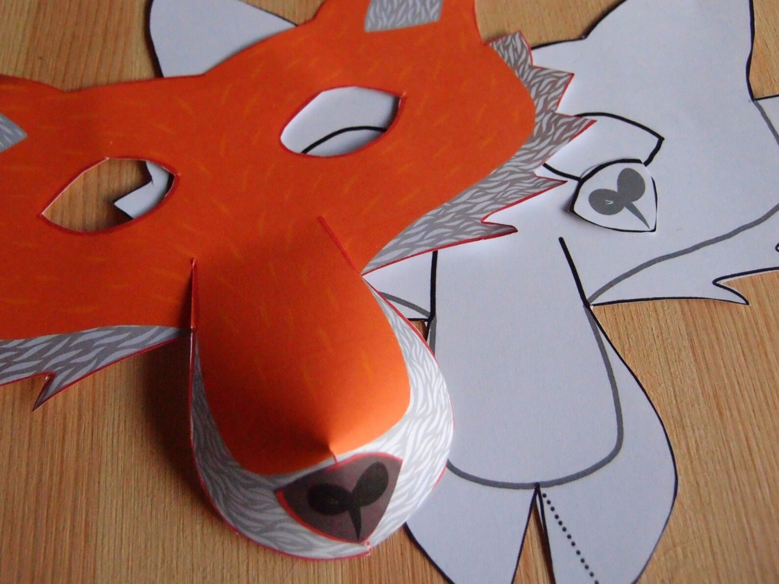 Fox Mask Printable Craft Kit Kid 39 s Party Activity DIY Costume Etsy