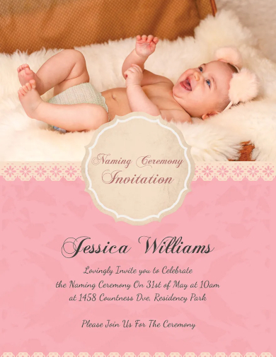 naming ceremony invitation video templates free download word