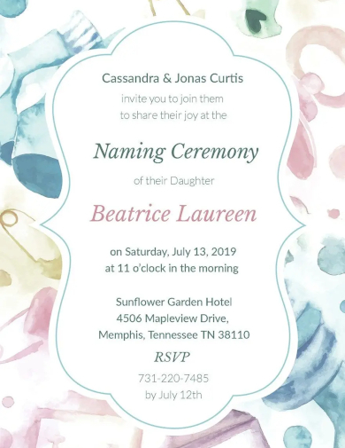 FREE 16 Naming Ceremony Invitation Samples Templates In PSD PDF 