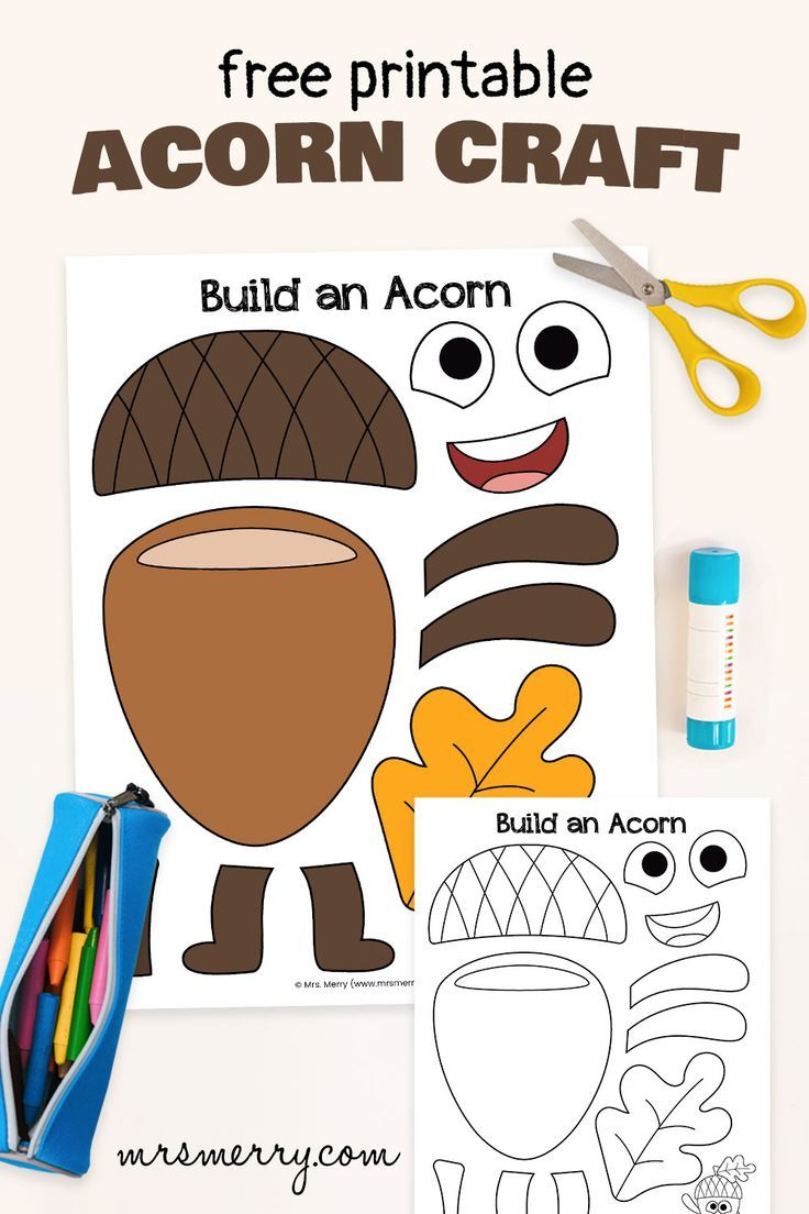 printable acorn craft printable acorn craft