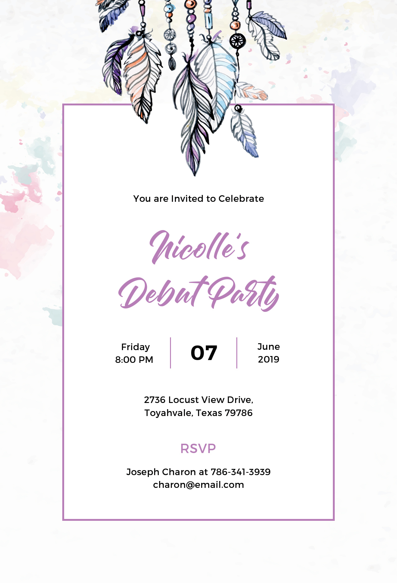 Free Boho Debut Invitation Template In PSD MS Word Publisher Free Boho Debut Invitation Template In PSD MS Word Publisher
