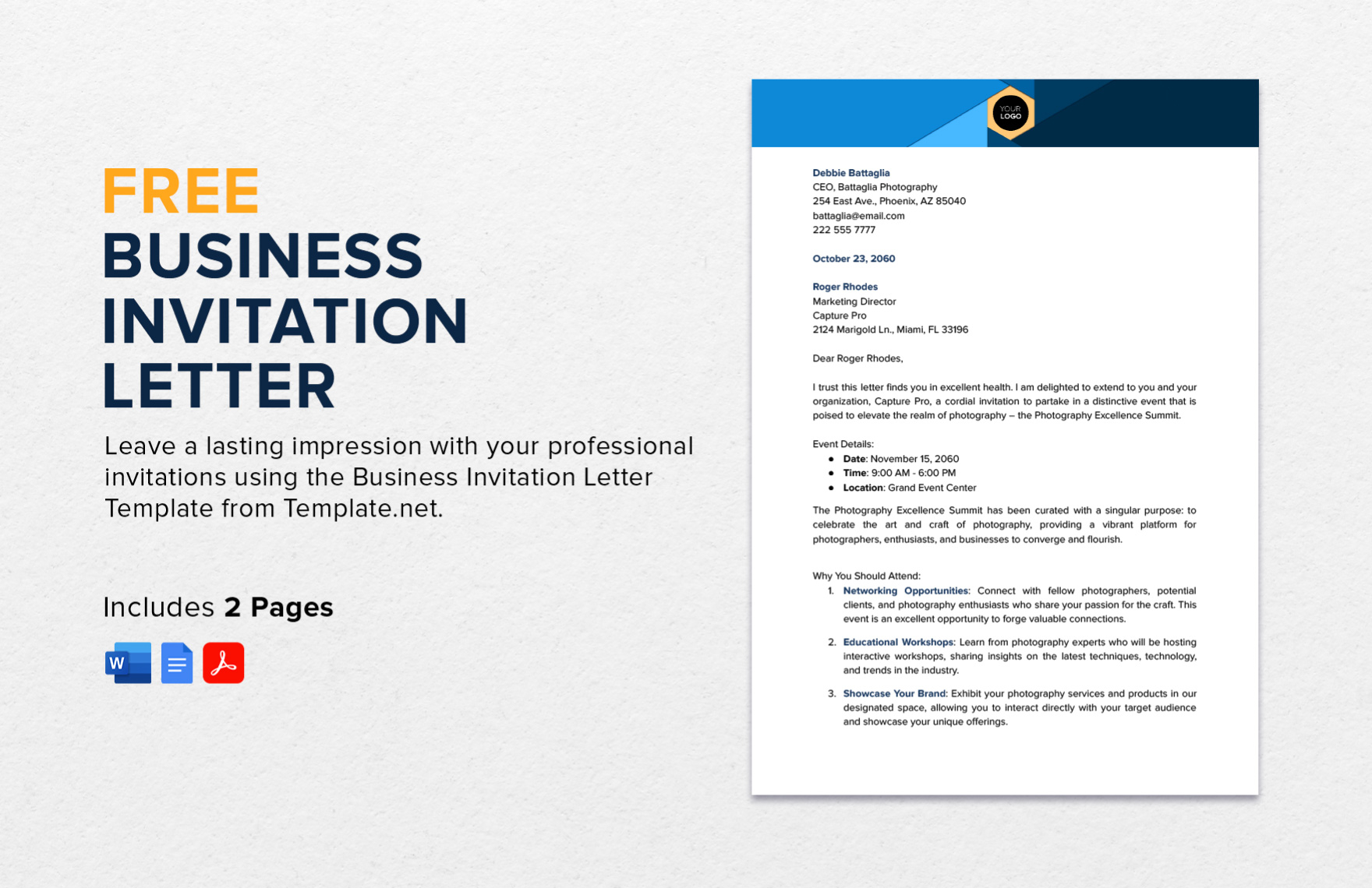 invitation template for business event