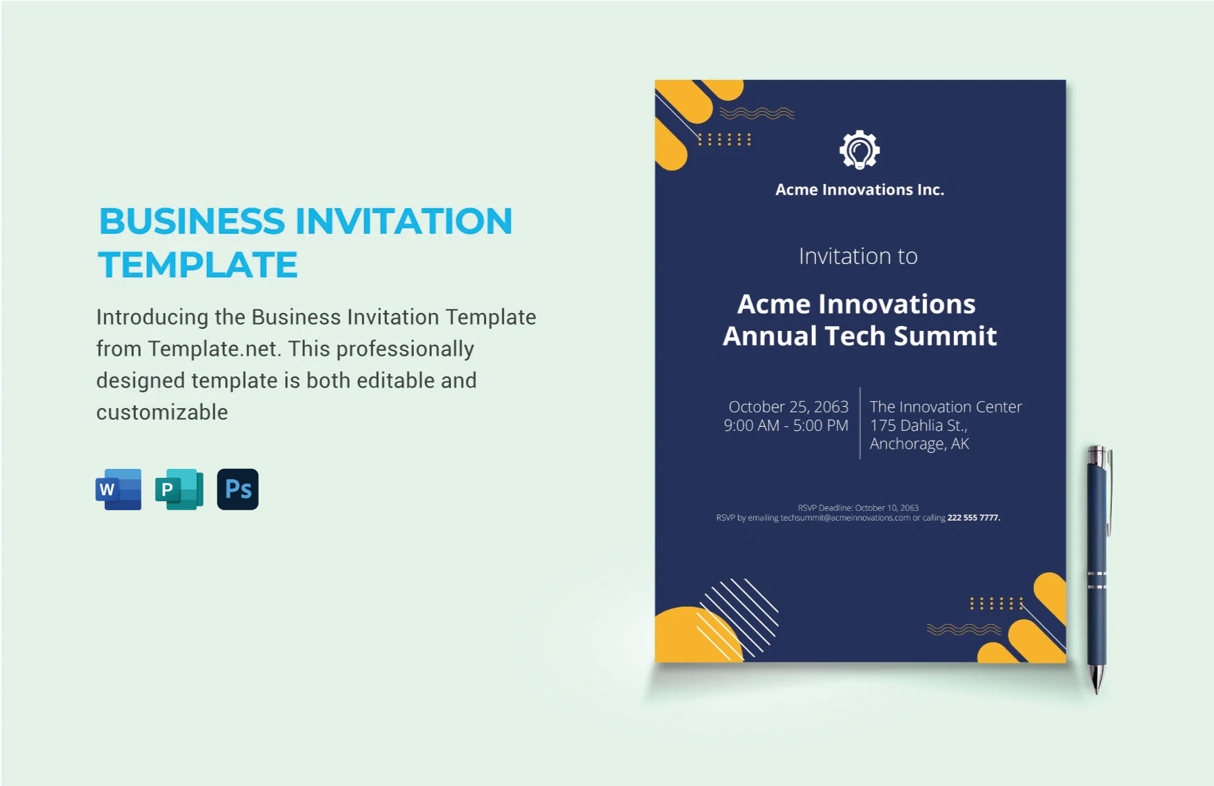 Free Business Event Invitation Templates Editable And Printable