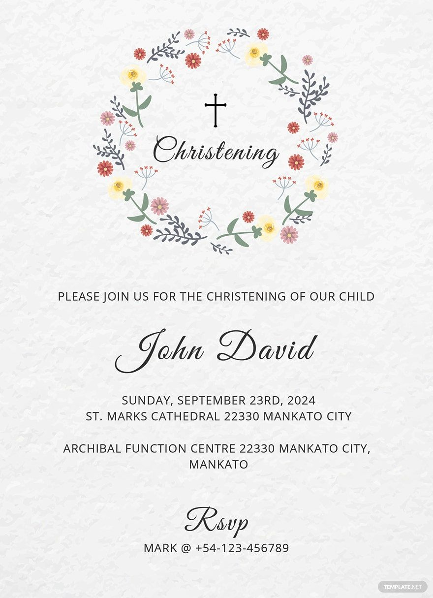 Free Christening Invitation Template Download In Word PDF 