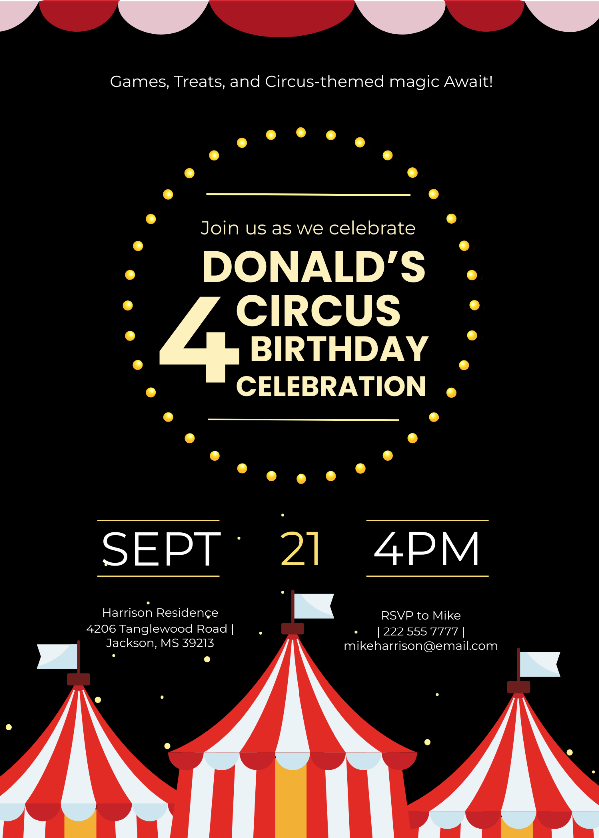 Free Circus Birthday Boy Invitation Template To Edit Online