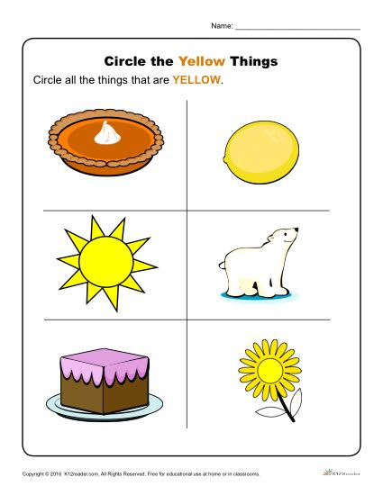 printable color yellow