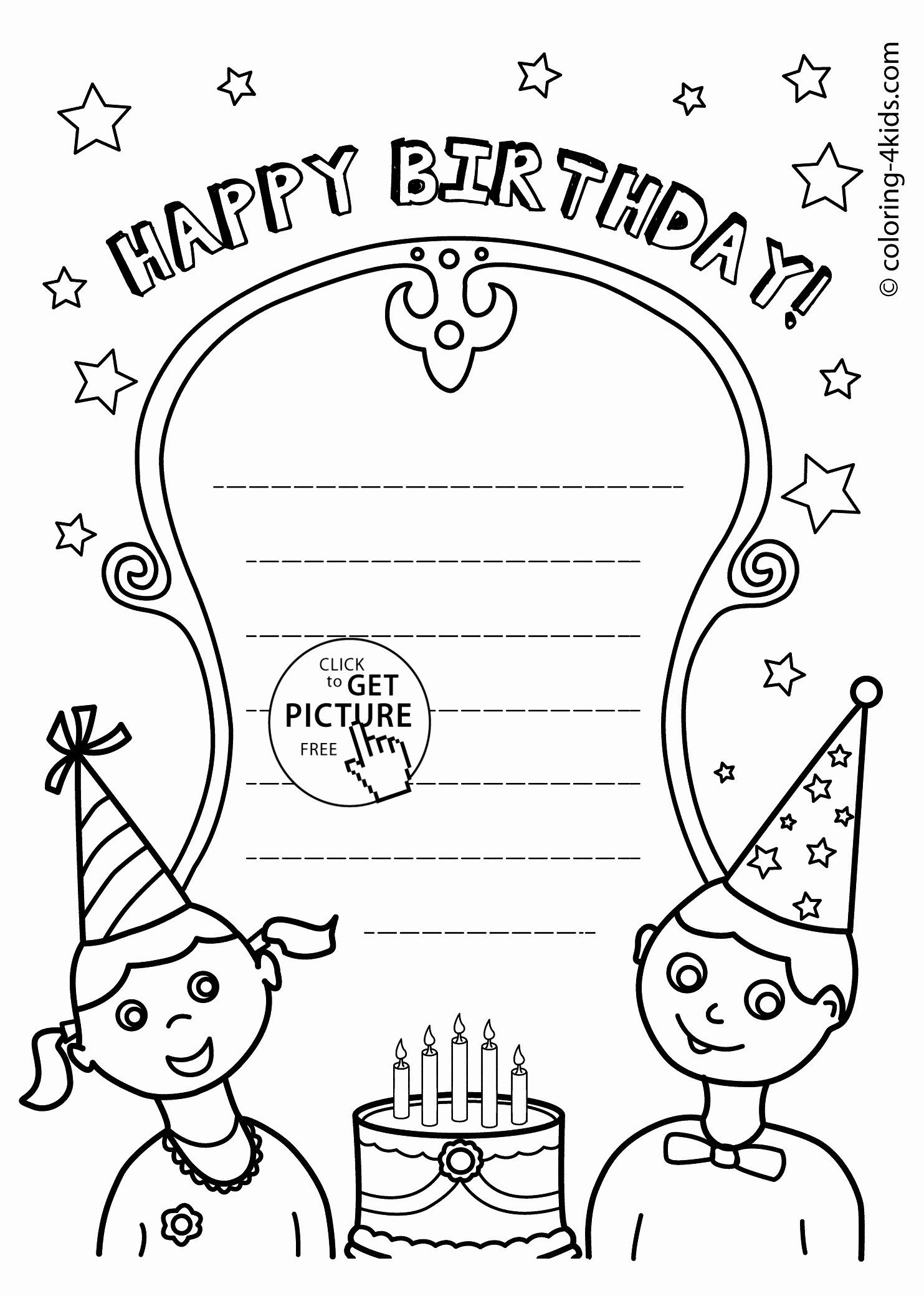 Free Coloring Birthday Cards Printable Calendar Printables