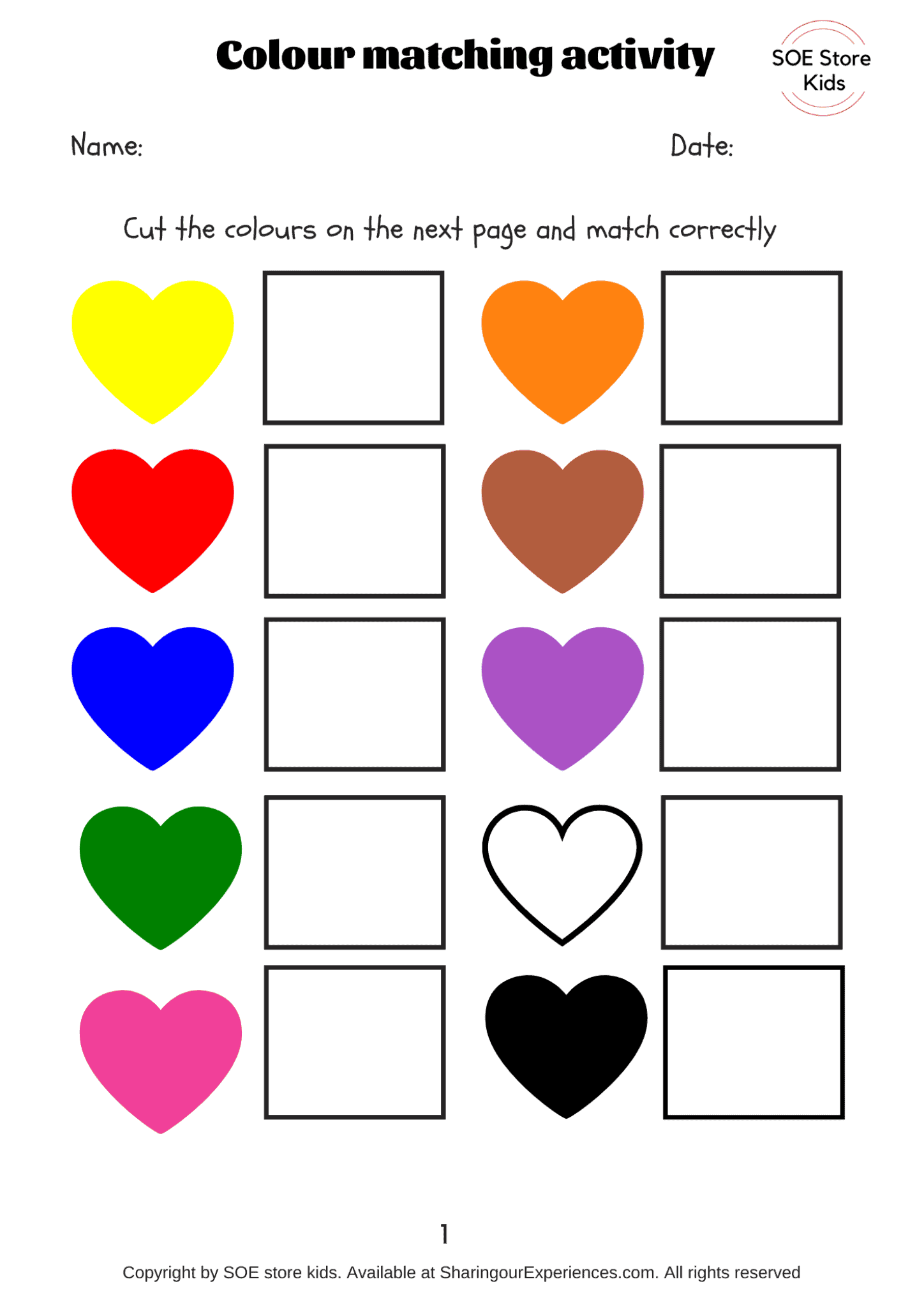 colour recognition activities for toddlers printable colour recognition activities for toddlers printable