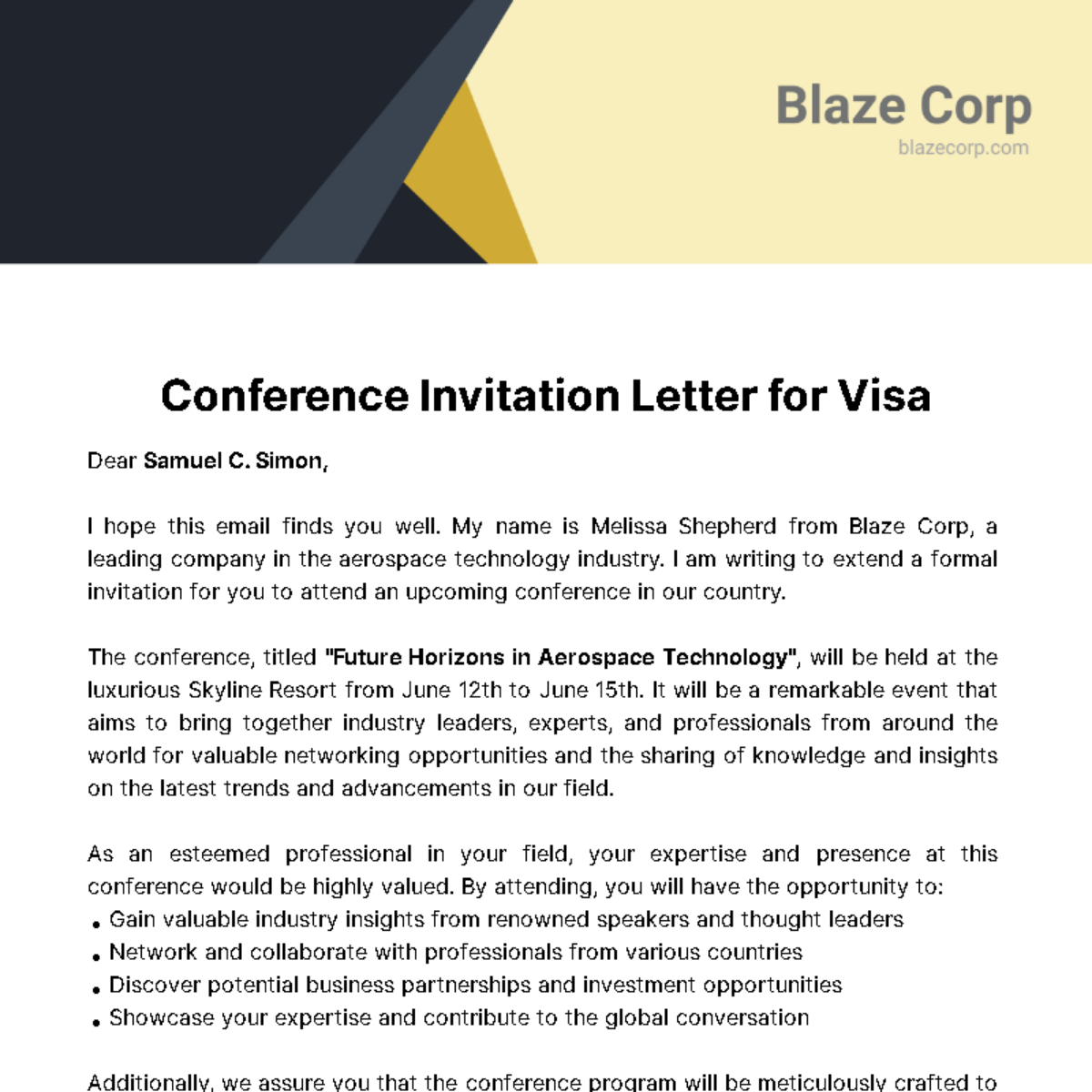 Free Conference Invitation Letter Usa 2025 Adrea Ardella