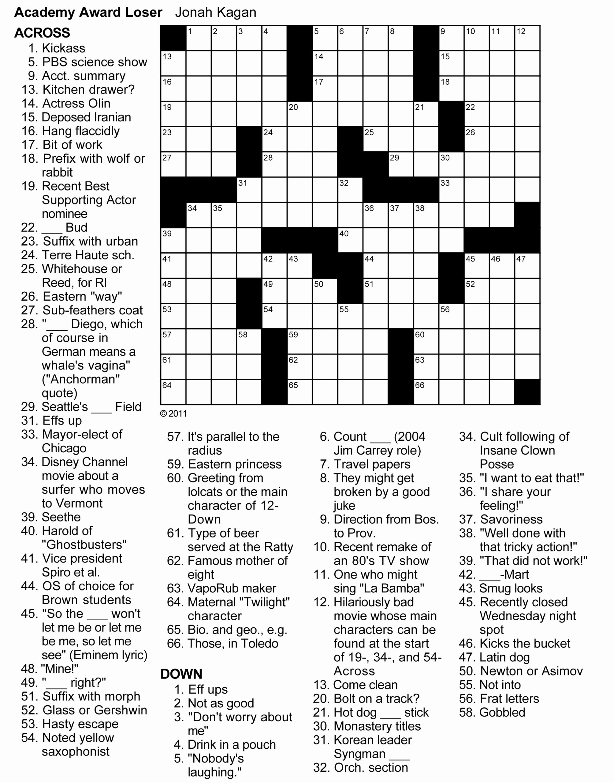 Free Daily Printable Crosswords Free Printable James Crossword Puzzles