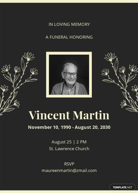 FREE Digital Funeral Invitation Templates Examples Edit Online 