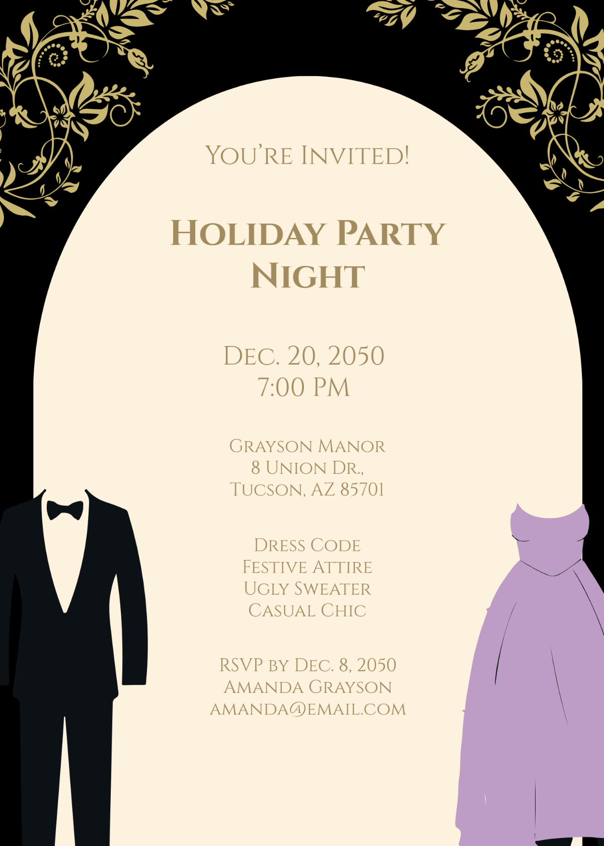 invitation template with dress code