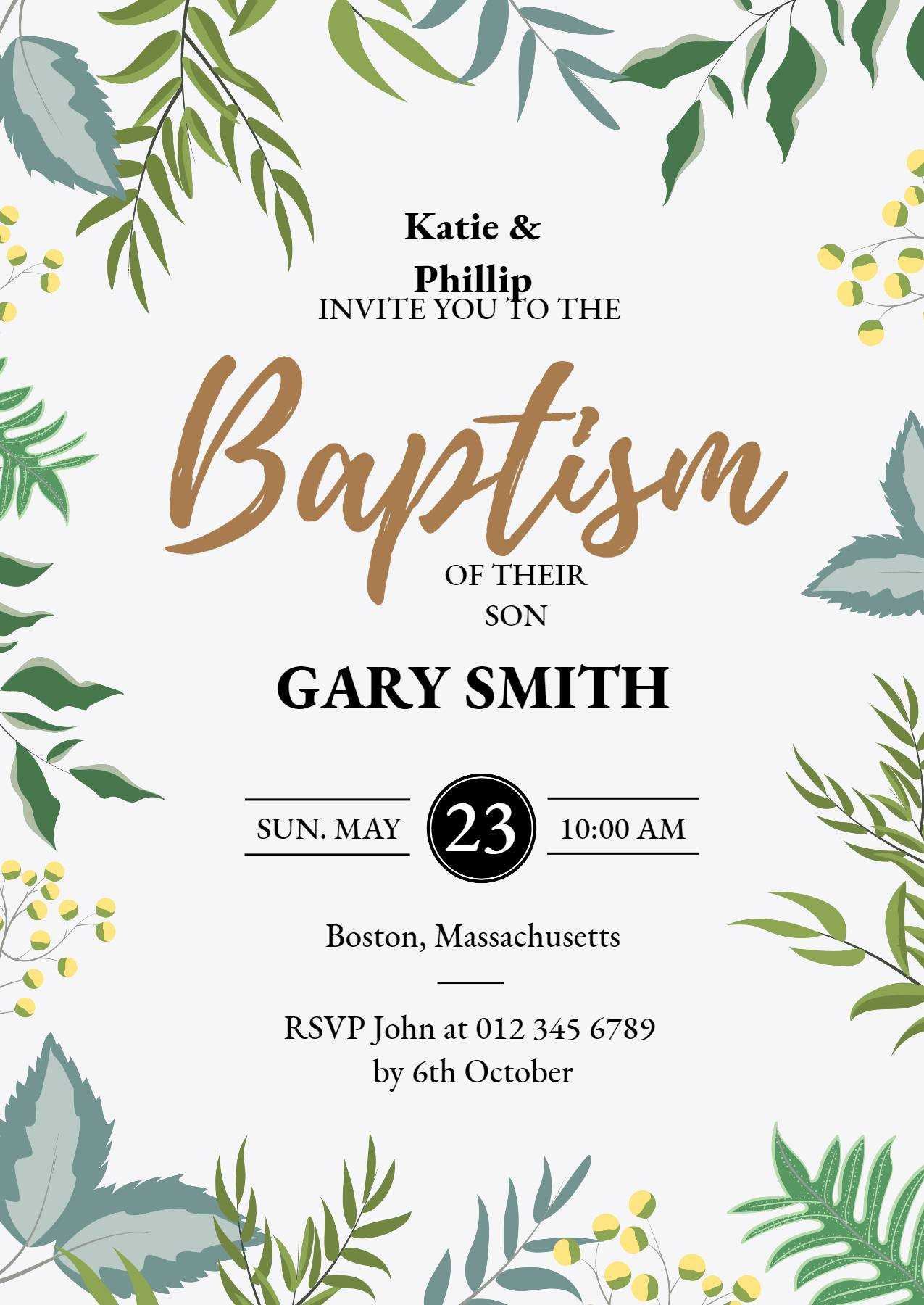 Free Editable Baptism Invitation Template Microsoft Word