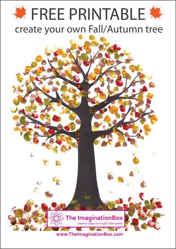 Free Fall Tree Template Thumb Print Activity Fall Crafts For Kids 