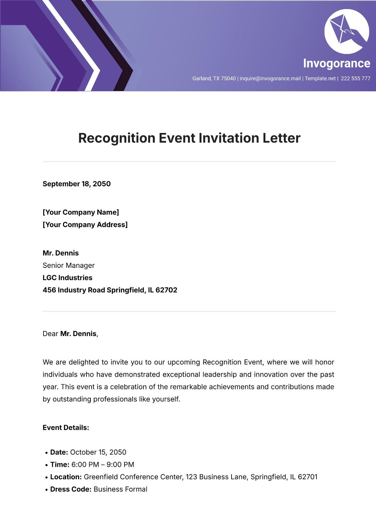Free Formal Invitation Letter For Event Guest Template Edit Online 