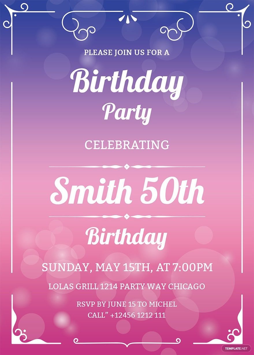 Free Funny 50th Birthday Invitation Template Download In Word Google 