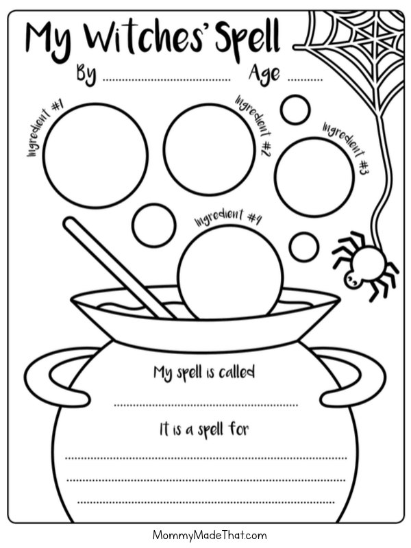 Free Halloween Spell Printable For Kids