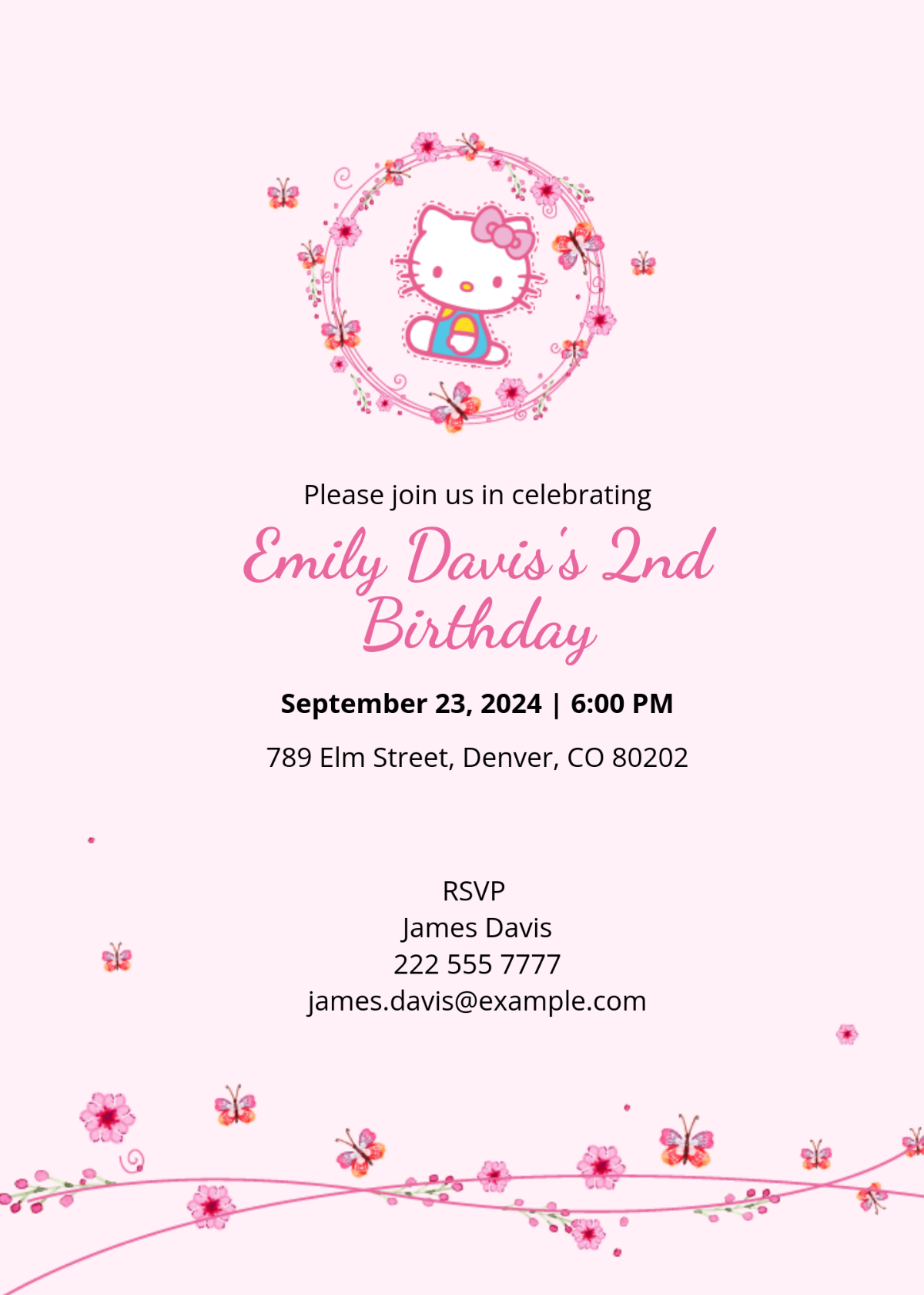 Free Hello Kitty Party Invitation Template To Edit Online