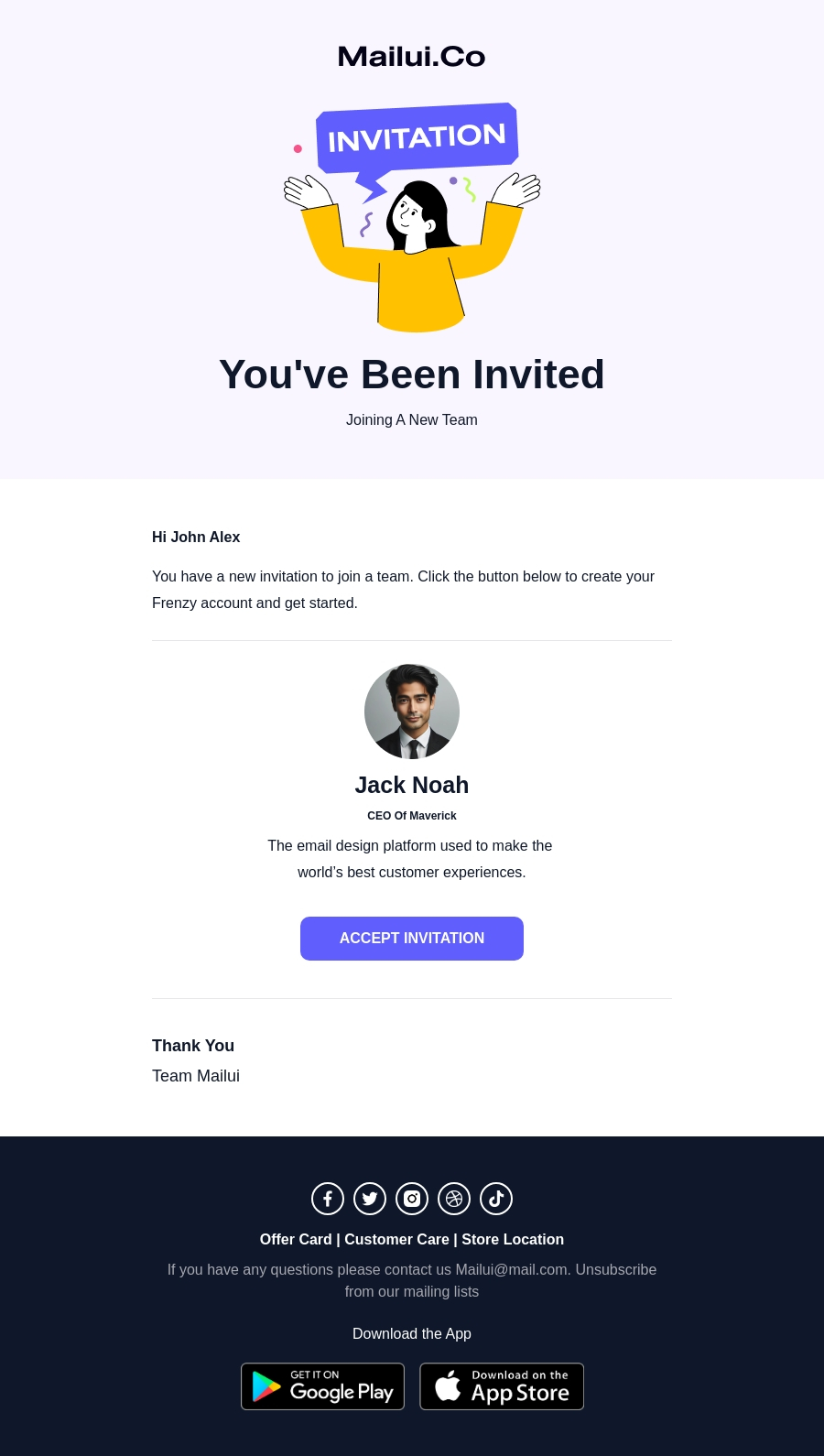Free Invitation HTML Email Template Template Editor MailUi