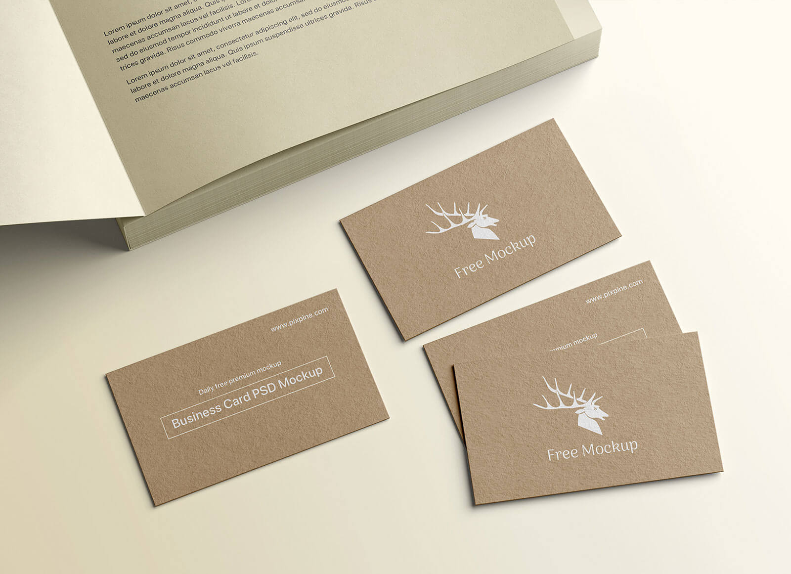 Free Kraft Paper Business Card PSD Mockup PSD Good Mockups