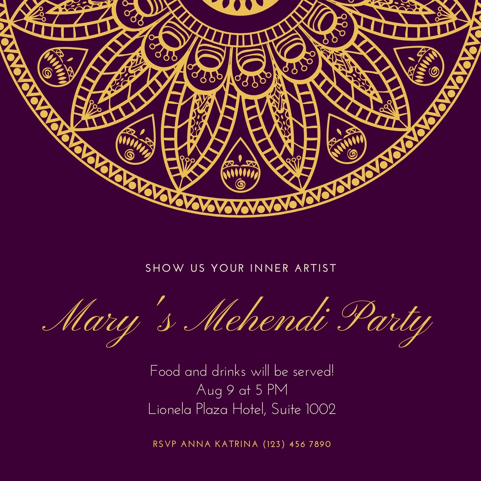 Free Mehndi Invitation Templates