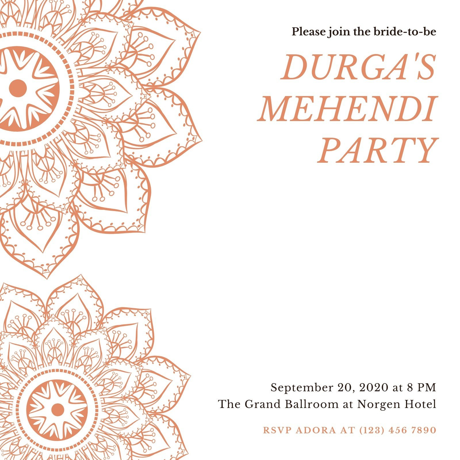 Free Mehndi Invitation Templates