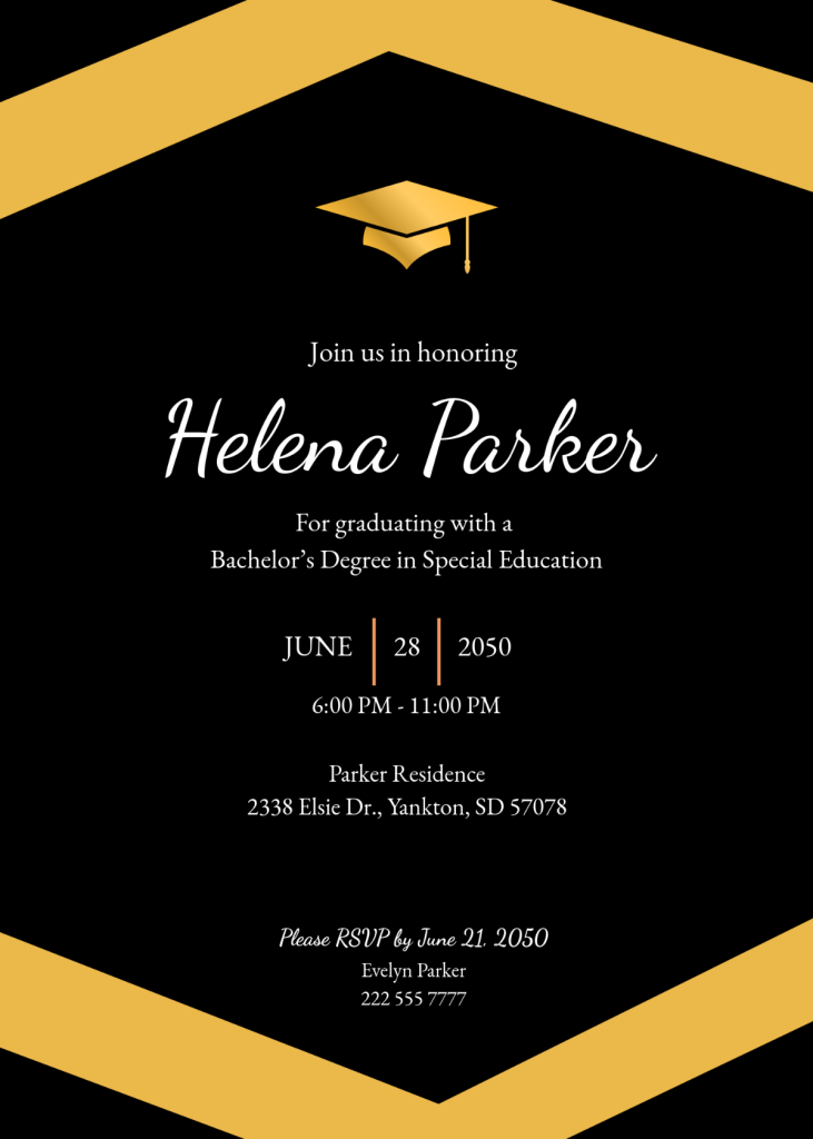 Free Modern Graduation Invitation Template Edit Online Download