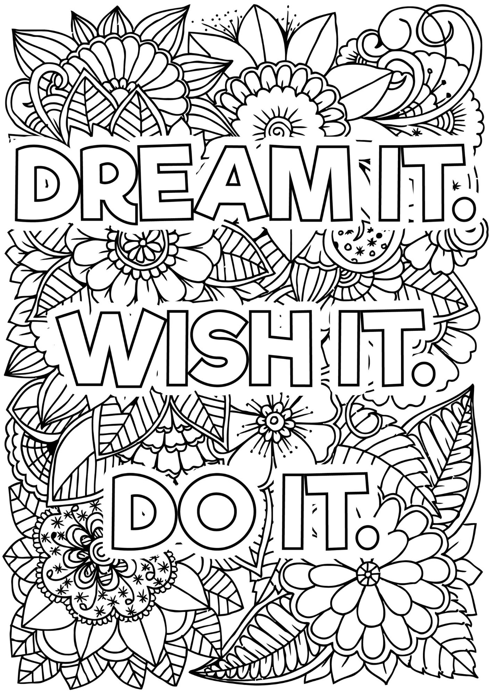 Free Motivational Coloring Pages Printable Quotes Colouring Coloring 