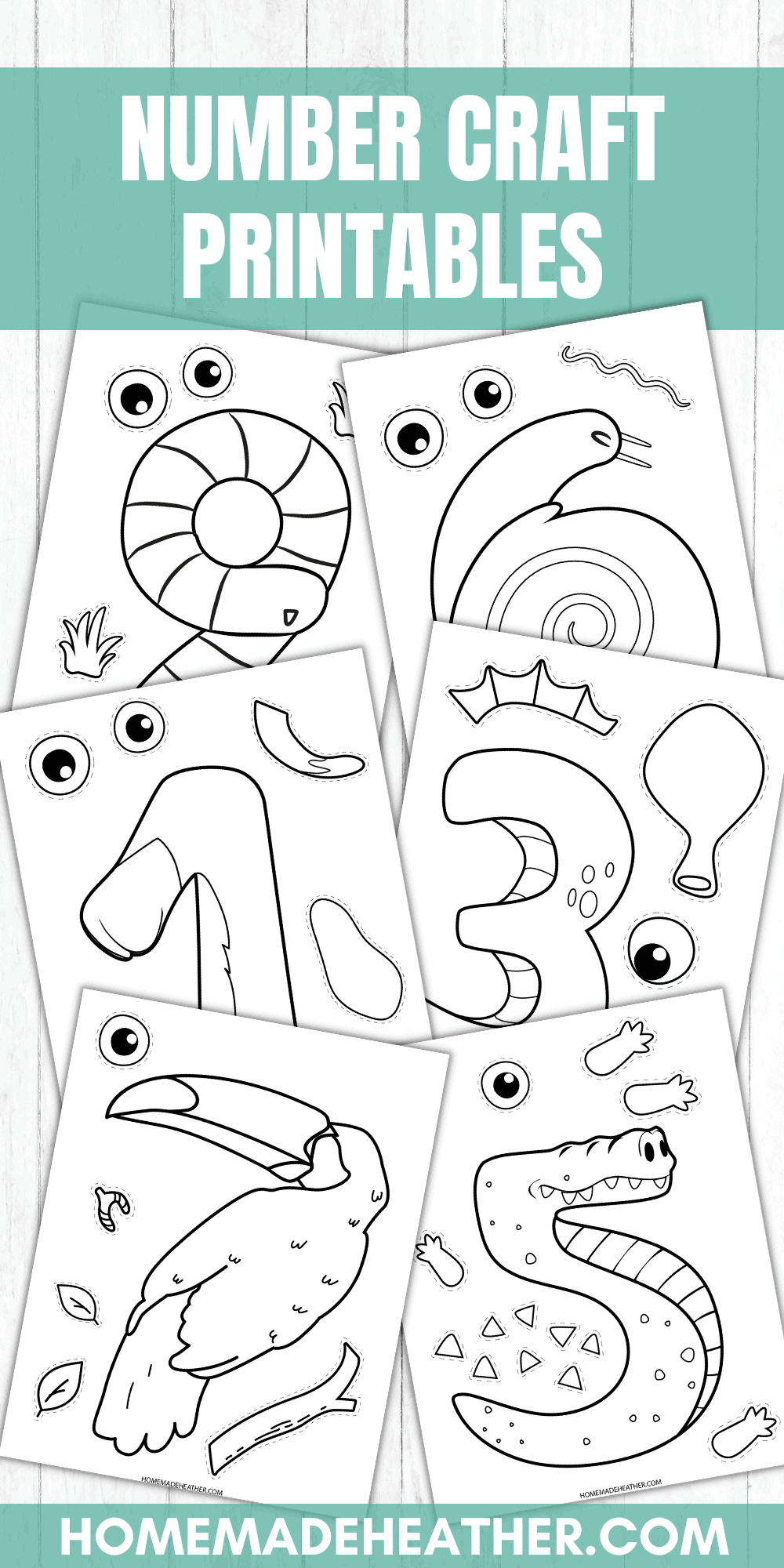 Free Number Craft Printables Number Crafts Preschool Number Crafts