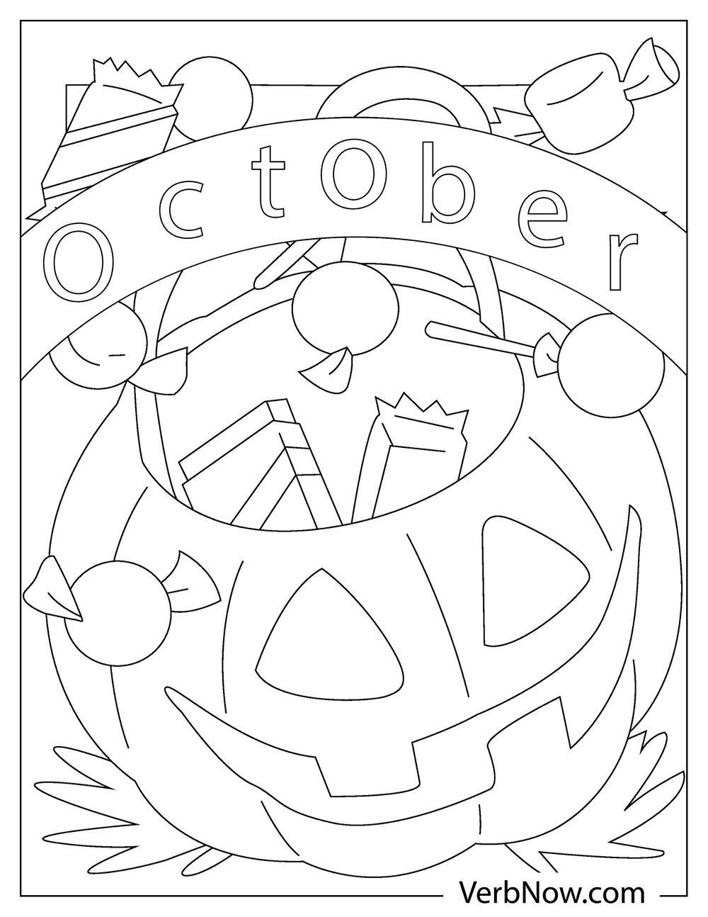 Free OCTOBER Coloring Pages For Download Printable PDF 