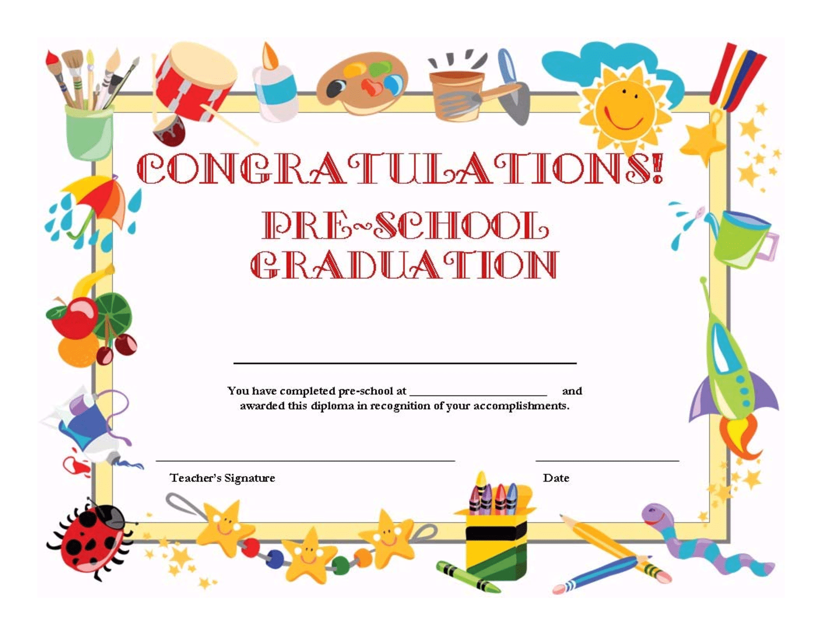 preschool graduation invitation templates free download word