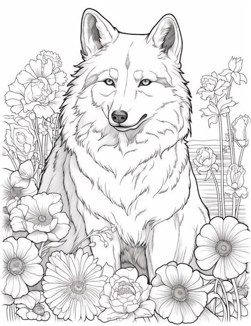 printable coloring pages wolves