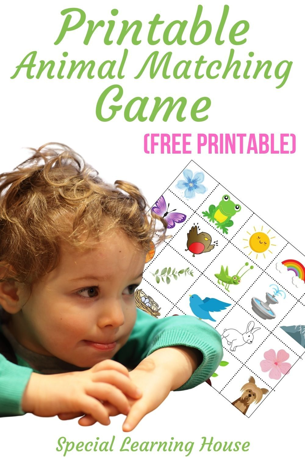 Free Printable Animal Matching Game For Kids With Autism Special 