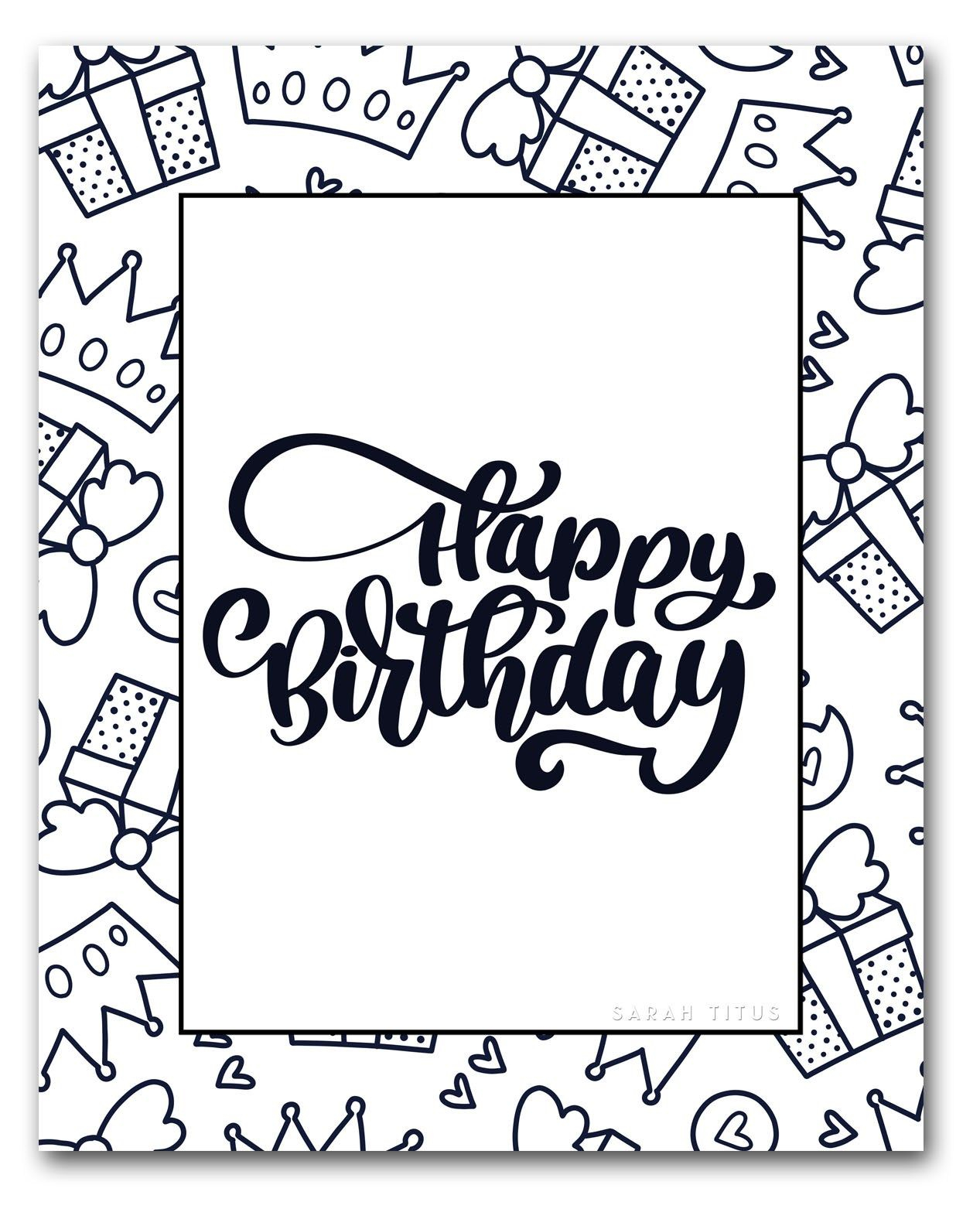 Free Printable Birthday Coloring Cards Printable And Enjoyable Learning