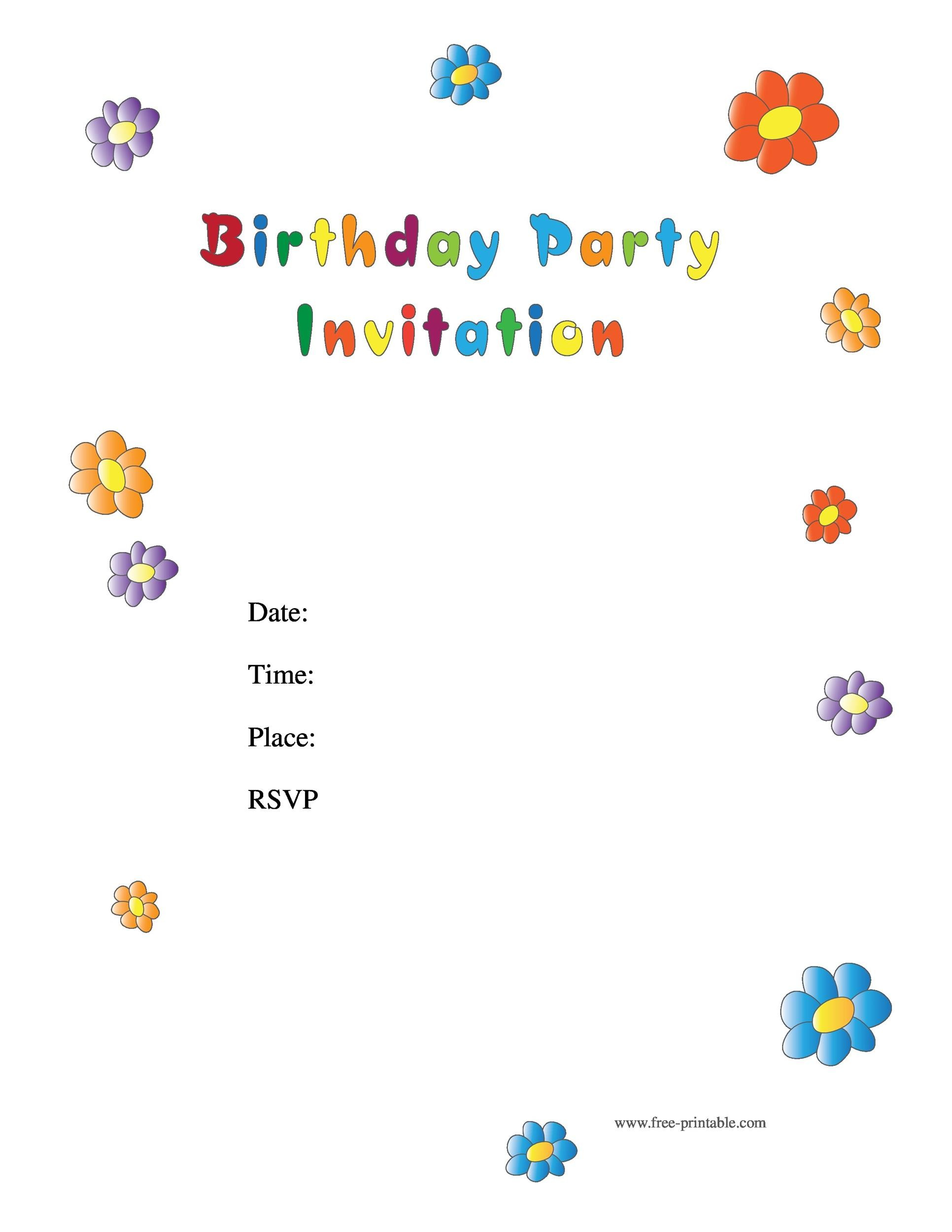 birthday party invitation templates editable free birthday party invitation templates editable free