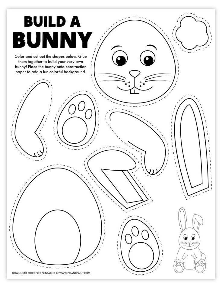 Free Printable Build A Bunny Easter Activities For Kids Bunny 