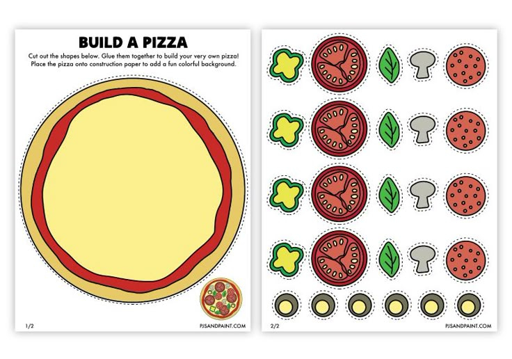Free Printable Build A Pizza Craft Free Printable Crafts Preschool 