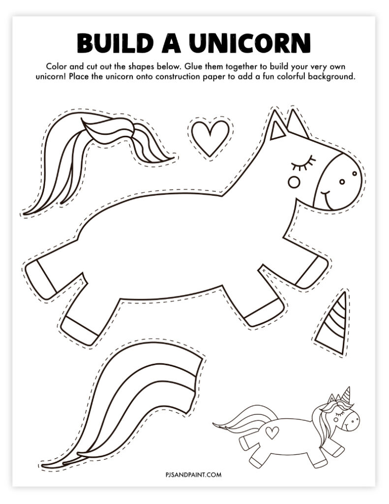 Free Printable Build A Unicorn
