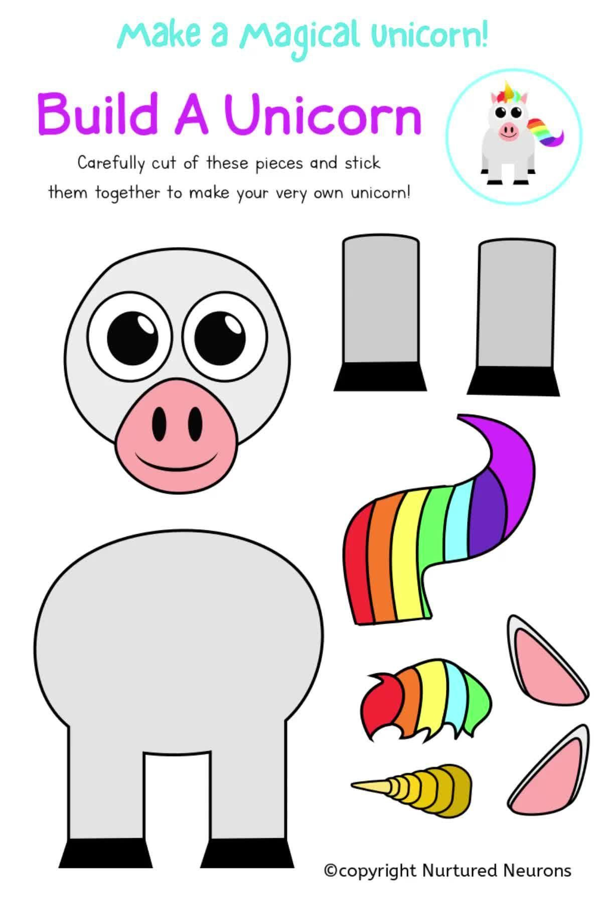 Free Printable Build A Unicorn Craft For Kids Artofit