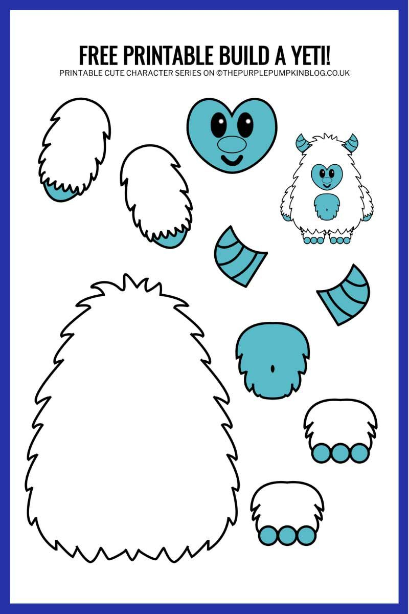 Free Printable Build A Yeti Paper Template Craft For Winter Free 
